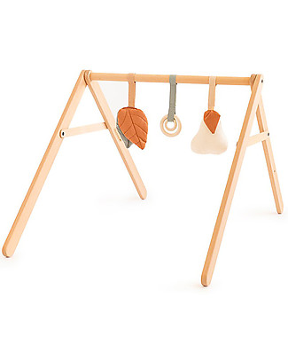 Nobodinoz Growing Green Play Gym - Beech Wood + Toys - Forest Baby Gym