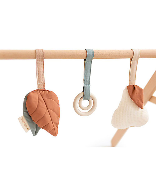 Nobodinoz Growing Green Play Gym - Beech Wood + Toys - Forest Baby Gym