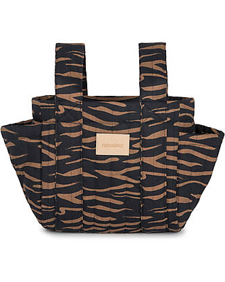 Nobodinoz Hyde Park Organizer Bag for Stroller - Blue Waves - Organic cotton Organize and Bags