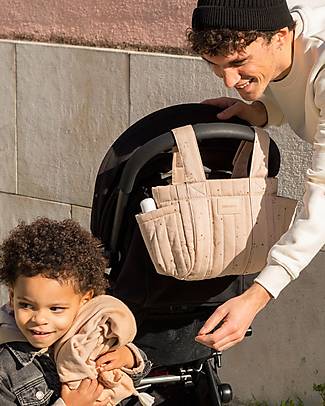 Nobodinoz Hyde Park Organizer Bag for Stroller - Willow Dune - Organic cotton Organize and Bags