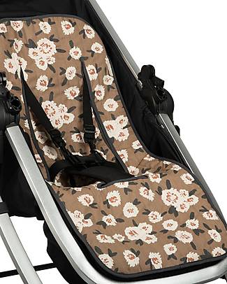 Nobodinoz Hyde Park Universal Stroller Pad - Camellia - Organic Cotton Cover and Frame