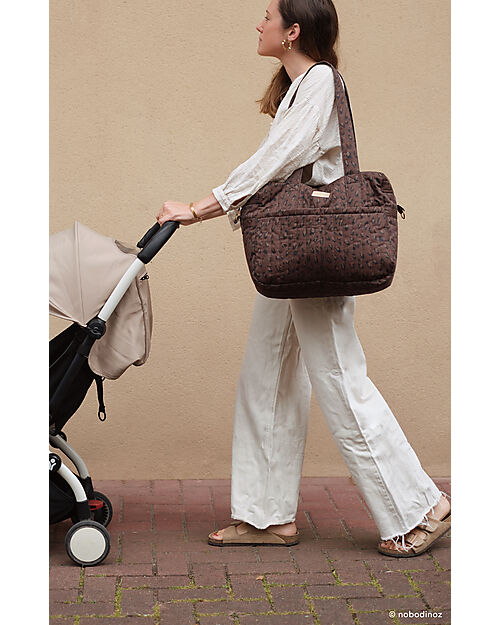 Nobodinoz Hyde Park Waterproof Stroller Bag - 38x33x16 cm - Leonie Brown Organize and Bags