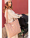 Nobodinoz Hyde Park XXL Changing Bag - 42x37x14 - Terracotta Checks Diaper Changing Bags