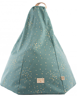 Nobodinoz Kids Bean-bag Marrakech, Gold Confetti/Magic Green - Organic cotton Cushions