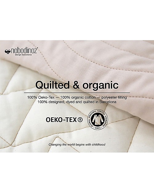 Nobodinoz Kiowa Quilted Round Carpet, Natural - 105 cm - Organic cotton Carpets