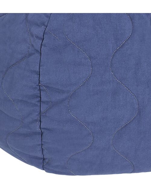 Nobodinoz Landscape Quilted Beanbag - Cobalt - Diameter 65 x 35 cm Pouf