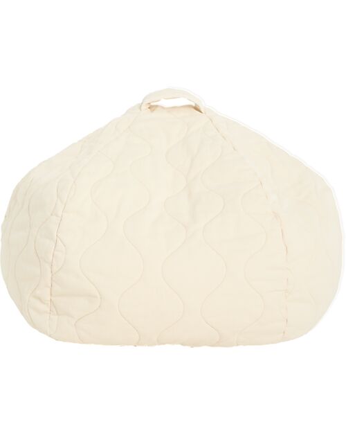 Nobodinoz Landscape Quilted Beanbag - Natural - Diameter 65 x 35 cm Pouf