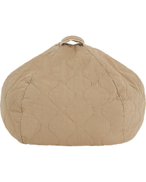 Nobodinoz Landscape Quilted Beanbag - Sesame - Diameter 65 x 35 cm Pouf