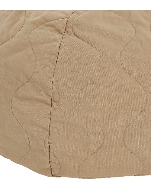 Nobodinoz Landscape Quilted Beanbag - Sesame - Diameter 65 x 35 cm Pouf