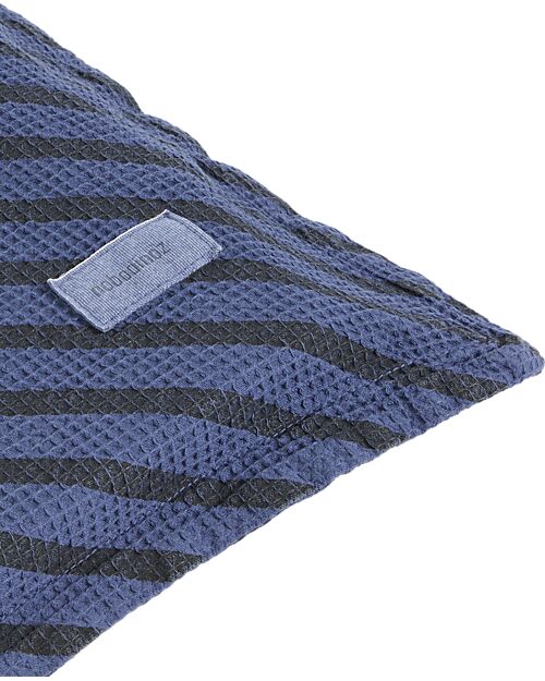 Nobodinoz Landscape Waffle Floor Mattress - Stripes Vetiver - 120 x 60 x 4 cm - Organic Cotton Padded Playmats