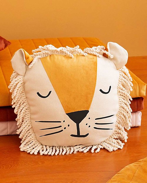 Nobodinoz Lion Cushion - 32x35 cm - Eco-friendly Cushions