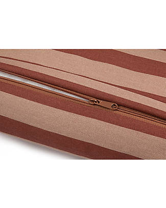 Nobodinoz Majestic Rectangular Cushion - Marsala Taupe Stripes - 46x27 cm - Organic Cotton Cushions