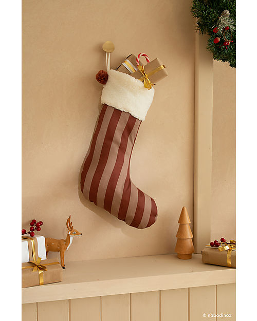 Nobodinoz Majestic Xmas Stocking - Multicolor - 30x46cm - Organic Cotton Christmas Decorations