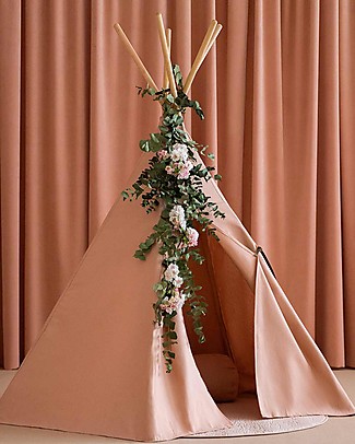 Nobodinoz Nevada Teepee, Bloom Pink - Organic cotton and wood Tepees & Tents
