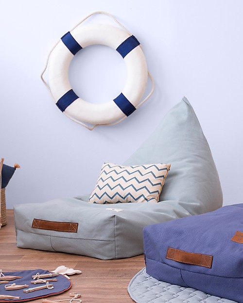 Nobodinoz Oasis Beanbag - Green Provence - Organic Cotton Pouf