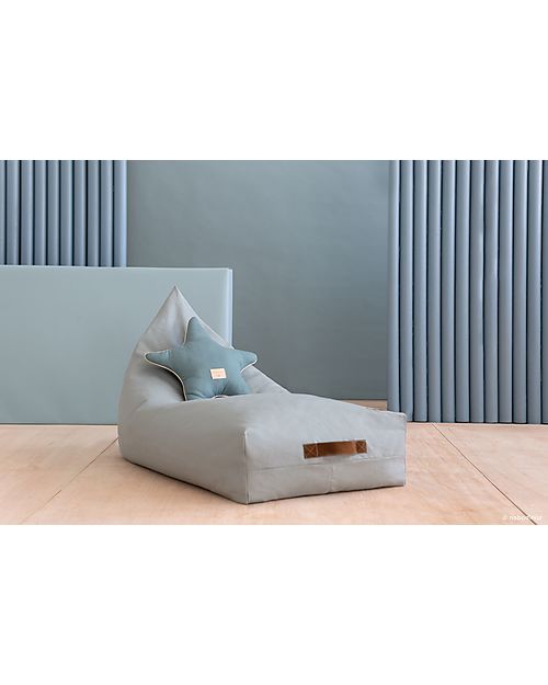 Nobodinoz Oasis Beanbag - Riviera Blue - Organic Cotton Pouf