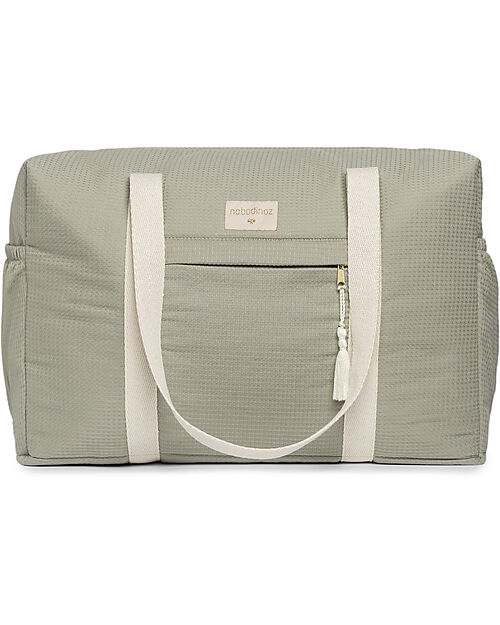 Nobodinoz Opera Waterproof Maternity Bag - Laurel Green - Organic cotton Diaper Changing Bags