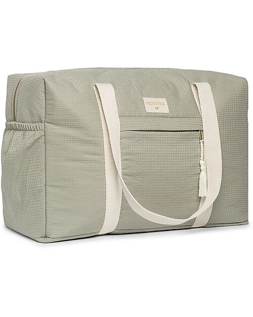 Nobodinoz Opera Waterproof Maternity Bag - Laurel Green - Organic cotton Diaper Changing Bags