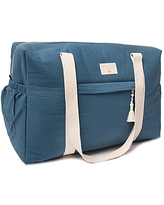 Nobodinoz Opera Waterproof Maternity Bag, Night Blue - Organic cotton Diaper Changing Bags & Accessories