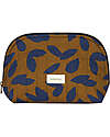 Nobodinoz Paris-Tokyo Waterproof Vanity Case - Blue Leaves - Bio Cotton -  23x18x12 cm Makeup Bags and Pouches