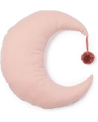 Nobodinoz Pierrot Moon Cushion, Misty Pink - 36x32 cm - Organic cotton Cushions