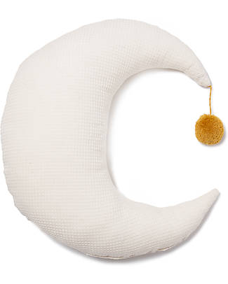 Nobodinoz Pierrot Moon Cushion - Natural - 36x32 cm - Organic cotton Cushions