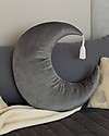 Nobodinoz Pierrot Moon Velvet Cushion - Slate Grey - 36x32x6 cm Cushions