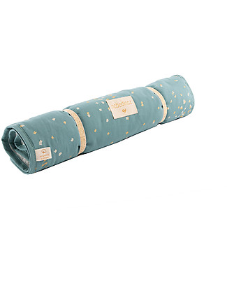 Nobodinoz Portable Changing Pad Nomad, Gold Confetti/Magic Green - Organic cotton Travel Changing Mats