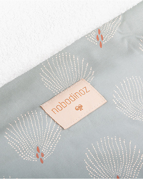 Nobodinoz Portable Changing Pad Nomad - White Gatsby/Green - Organic cotton Travel Changing Mats