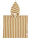 Nobodinoz Portofino Bath Poncho - Honey Stripes Waffle - Organic Cotton Towels And Flannels