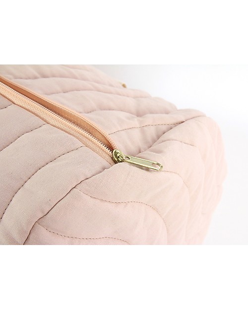 Nobodinoz Quilted Weekend Bag Los Angeles, Bloom Pink - Organic cotton Diaper Changing Bags