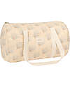 Nobodinoz Quilted Weekend Bag Stories, Blue Gatsby/Cream - Organic cotton Diaper Changing Bags