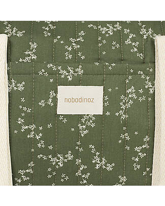 Nobodinoz Quilted Weekend Bag Stories, Green Jasmine - Organic cotton Diaper Changing Bags