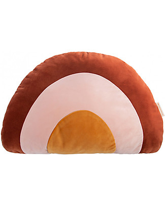 Nobodinoz Rainbow Brown Cushion - 50x35 cm - Organic cotton Cushions