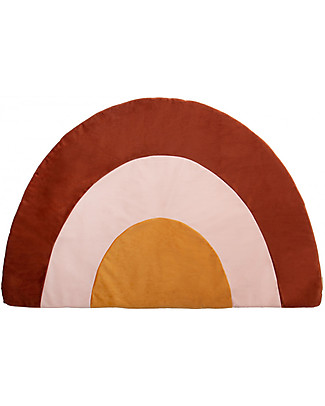 Nobodinoz Rainbow Brown Playmat - 105x70 - Organic Cotton Cushions