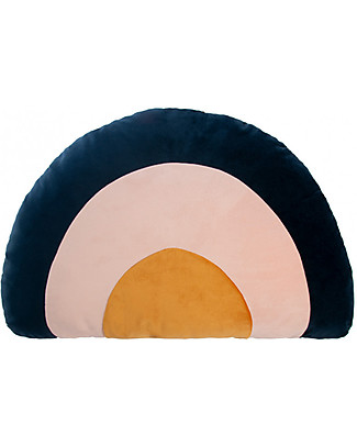 Nobodinoz Rainbow Velvet Cushion - Night Blue - 50x35 cm Cushions