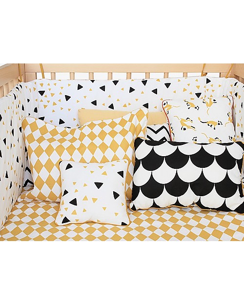 Nobodinoz Rectangular Cushion Neptune, Black Scales - 40x60 cm - 100% organic cotton Cushions