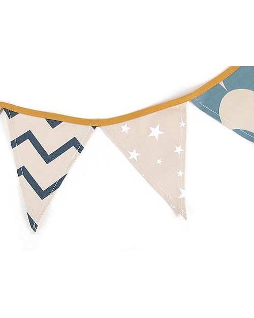 Nobodinoz Rio Garland, Zig Zag - 221 cm - Organic cotton Wall Decorations