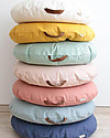 Nobodinoz Round Beanbag Sahara, Aegean Blue - Organic cotton Pouf