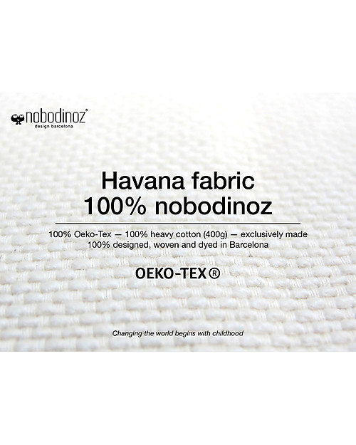 Nobodinoz Round Beanbag Sahara, Green Provence - Organic cotton Pouf