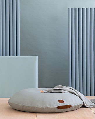 Nobodinoz Round Beanbag Sahara - Riviera Blue - Organic Cotton Cushions