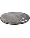 Nobodinoz Round Beanbag Sahara - Slate Grey - Quilted Eco-velvet Pouf