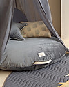 Nobodinoz Round Beanbag Sahara - Slate Grey - Quilted Eco-velvet Pouf