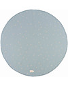 Nobodinoz Round Rug Full Moon Small - Willow Soft Blue - 105 cm - Organic Cotton Padded Playmats