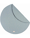 Nobodinoz Round Rug Full Moon Small - Willow Soft Blue - 105 cm - Organic Cotton Padded Playmats