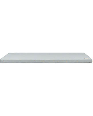 Nobodinoz Saint Barth Mattress and Playmat - WIllow Soft Blue - 120x60x4 cm - Organic Cotton Playmats