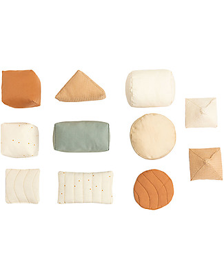 Nobodinoz Sensory Game Shape - Multicolor Organic Muslin Rattles
