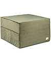 Nobodinoz SleepOver Velvet Mattress/Beanbag - Green Olive - 57x57x36 cm - Eco-Velvet from 100% Recycled Fibres Pouf