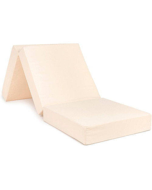 Nobodinoz SleepOver Velvet Mattress/Beanbag - Green Olive - 57x57x36 cm - Eco-Velvet from 100% Recycled Fibres Pouf