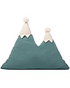 Nobodinoz Snowy Mountain Cushion - Magic Green - Organic cotton Cushions